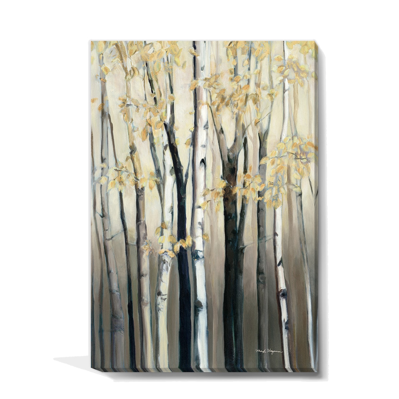 Designart - Golden Birch Forest III - Farmhouse Canvas Art